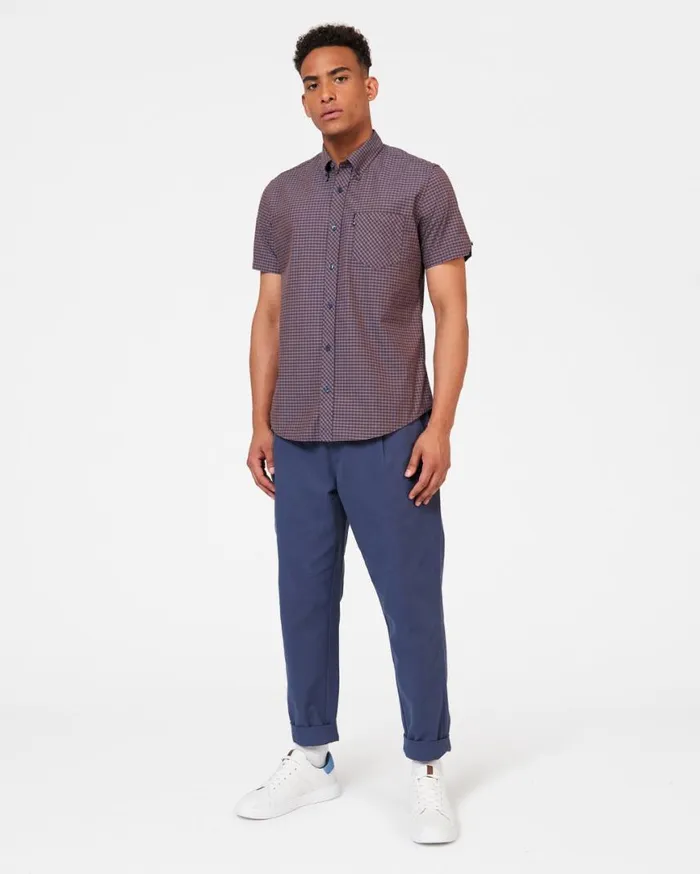 Men Ben Sherman Short Sleeve Shirts Signature Gingham ShortSleeve Shirt 8211 Ginger
