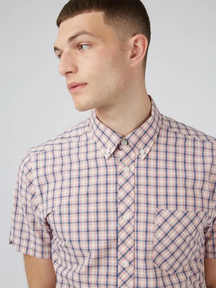 Men Ben Sherman Short Sleeve Shirts Signature House Check Shirt 8211 Light Pink Men Ben Sherman Short Sleeve Shirts Signature House Check Shirt 8211 Light Pink