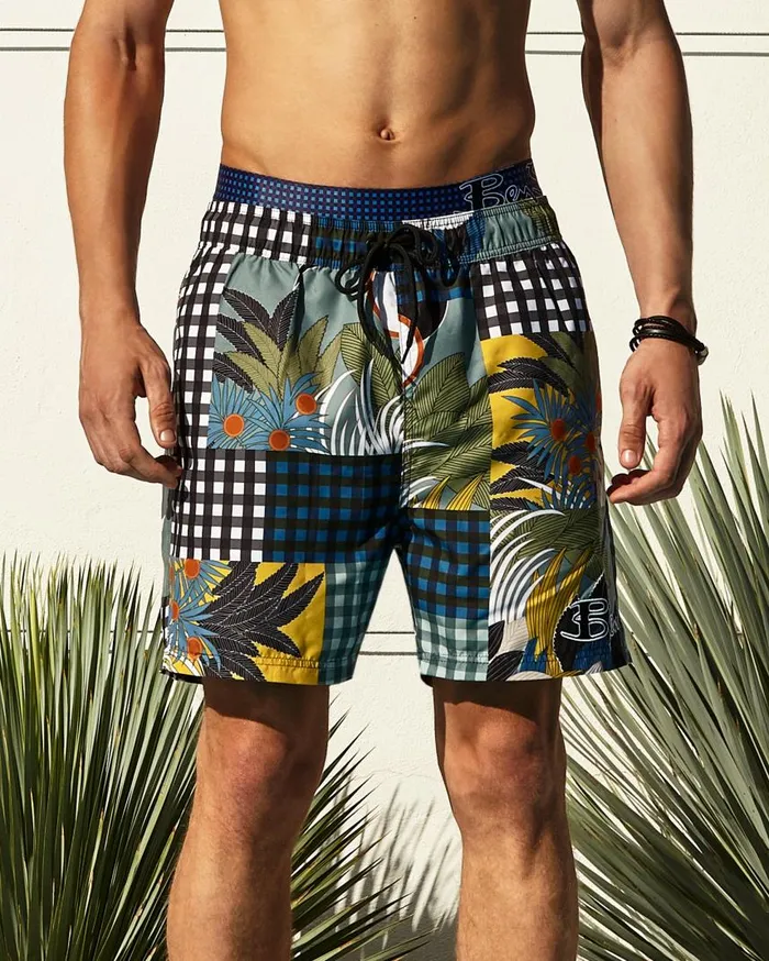 Men Ben Sherman Shorts Gingham Print Swim Short 8211 Multi