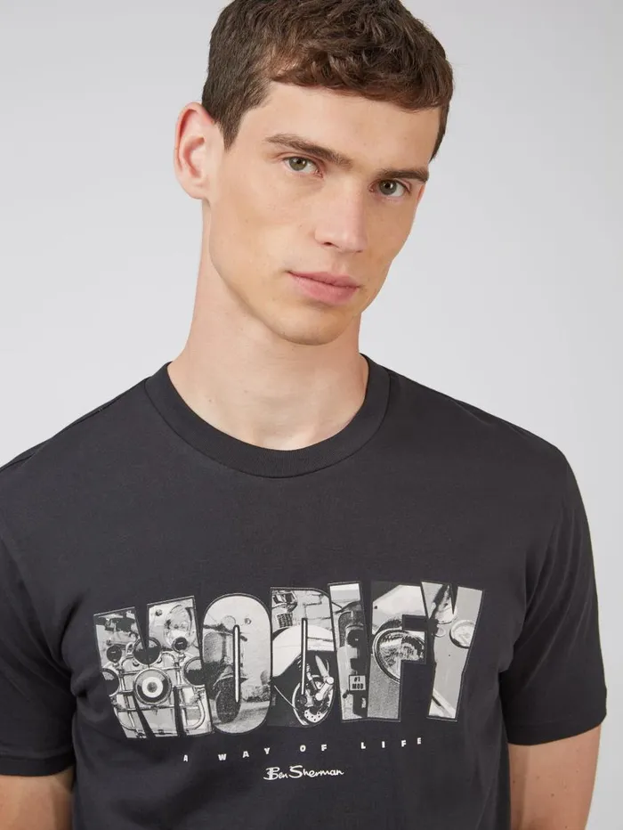 Men Ben Sherman TShirts and Graphic Tees Organic Jersey Culture Graphic Tee 8211 Black