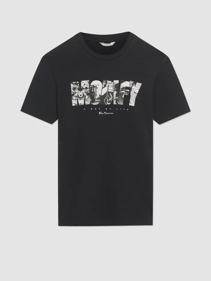 Men Ben Sherman TShirts and Graphic Tees Organic Jersey Culture Graphic Tee 8211 Black