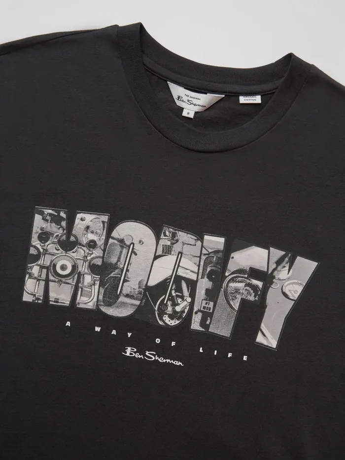 Men Ben Sherman TShirts and Graphic Tees Organic Jersey Culture Graphic Tee 8211 Black