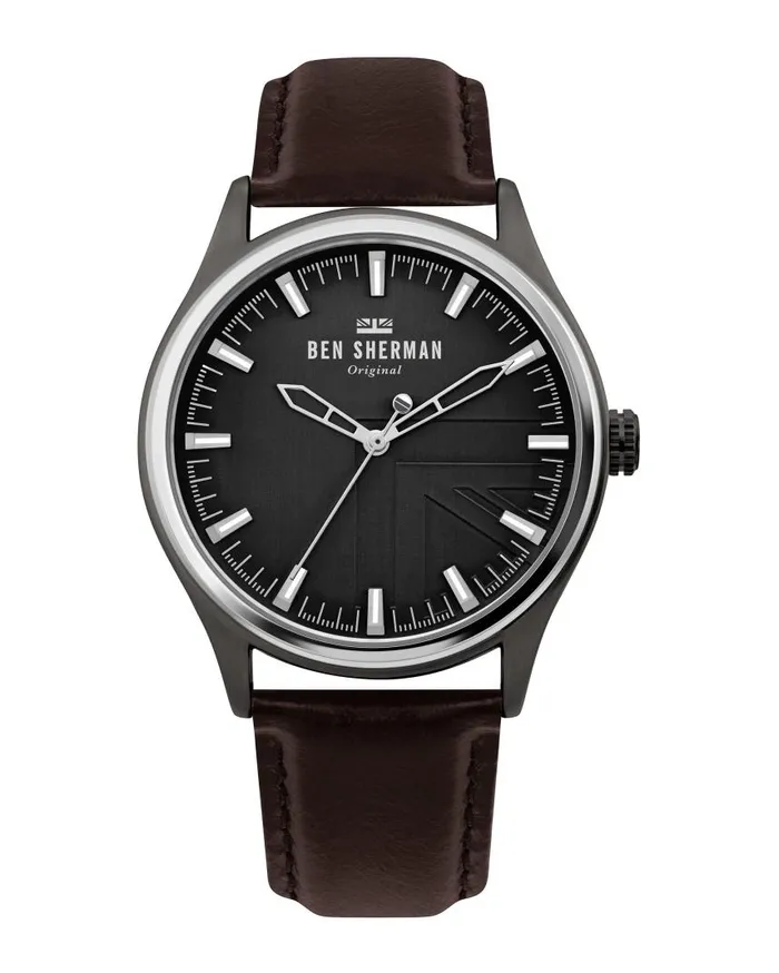 Men Ben Sherman Watches Harrison Original Watch 8211 BrownCharcoal GreySilver