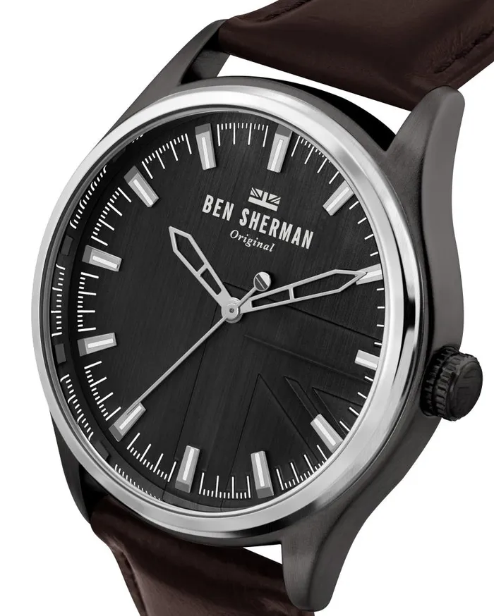 Men Ben Sherman Watches Harrison Original Watch 8211 BrownCharcoal GreySilver