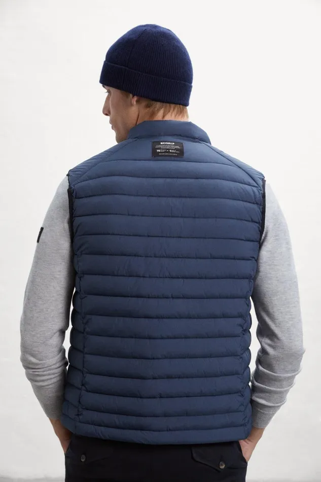 Men Blue Cardiff Vest Ecoalf Vests