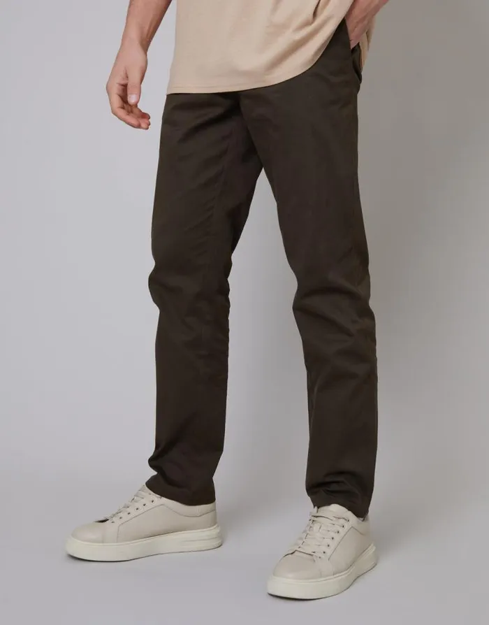 Men Brown Regular Fit Chino Trousers Threadbare Chinos