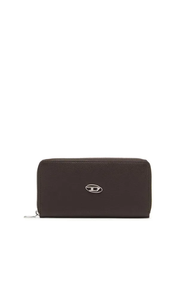 Men Continental Zip L Brown Diesel Wallets