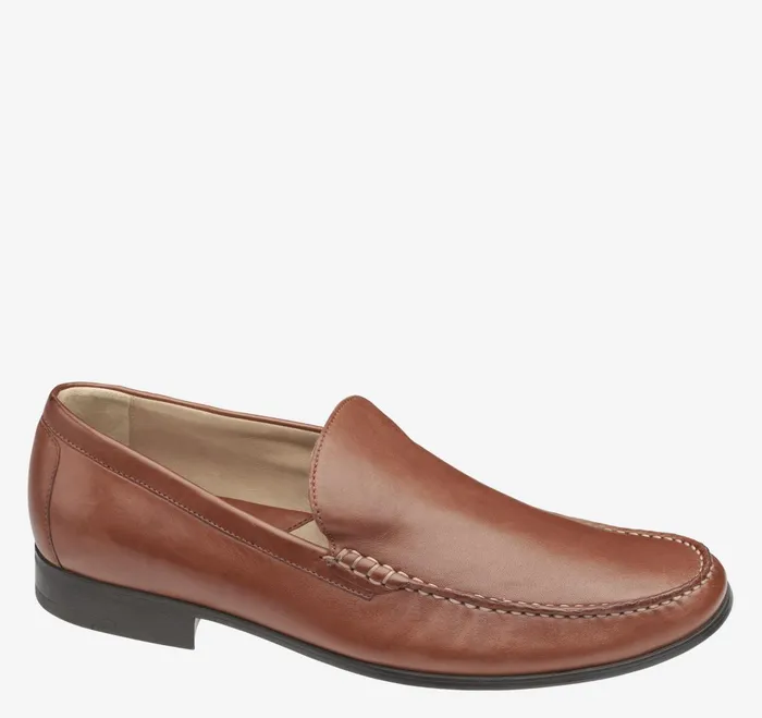 Men Cresswell Venetian Loafer Cognac Sheepskin JohnstonandMurphy SlipOns and Loafers
