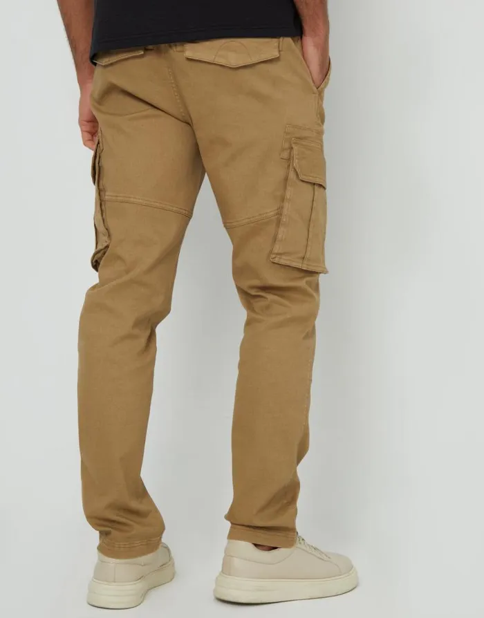 Men Dark Stone Cargo Pocket Stretch Trousers Threadbare Cargo Men Dark Stone Cargo Pocket Stretch Trousers Threadbare Cargo