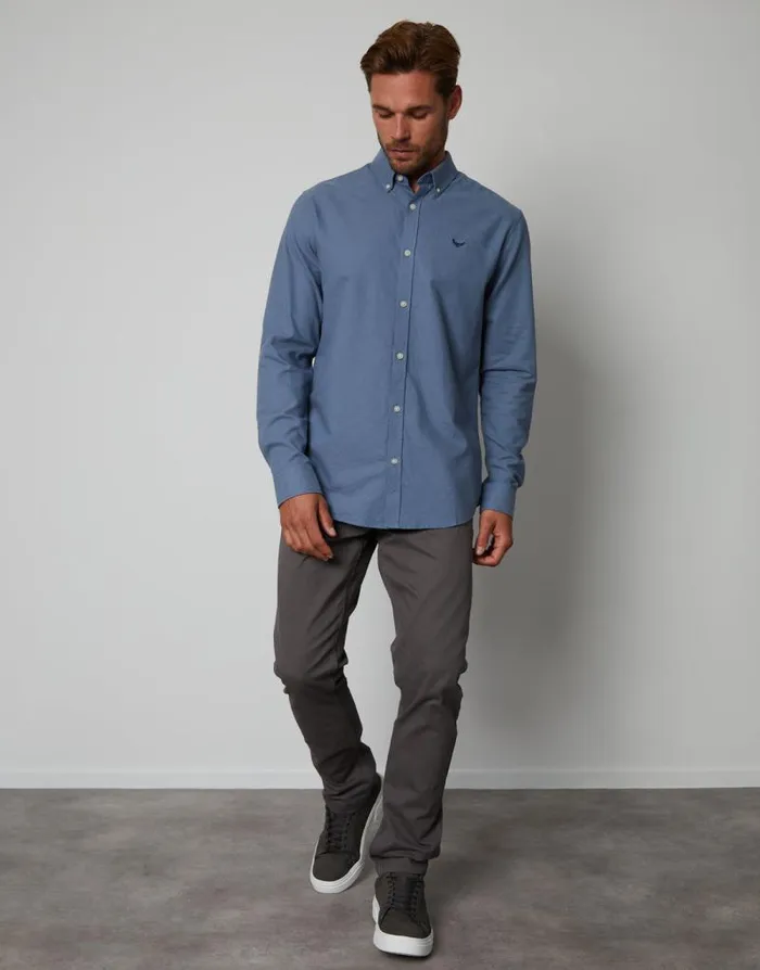 Men Denim Blue Cotton Long Sleeve Slim Fit Shirt Threadbare Shirts Men Denim Blue Cotton Long Sleeve Slim Fit Shirt Threadbare Shirts