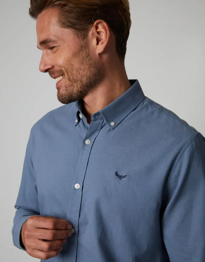 Men Denim Blue Cotton Long Sleeve Slim Fit Shirt Threadbare Shirts Men Denim Blue Cotton Long Sleeve Slim Fit Shirt Threadbare Shirts