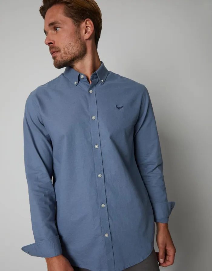 Men Denim Blue Cotton Long Sleeve Slim Fit Shirt Threadbare Shirts Men Denim Blue Cotton Long Sleeve Slim Fit Shirt Threadbare Shirts