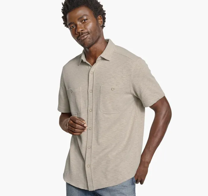 Men Double Pocket Knit Shirt Sand JohnstonandMurphy ShortSleeve Shirts Men Double Pocket Knit Shirt Sand JohnstonandMurphy ShortSleeve Shirts