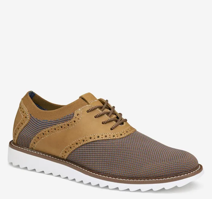 Men Duncan Saddle Tan 2tone JohnstonandMurphy LaceUps