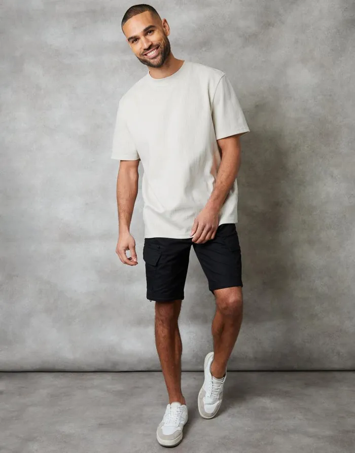 Men Ecru Textured Relaxed Fit TShirt Threadbare TShirts Men Ecru Textured Relaxed Fit TShirt Threadbare TShirts