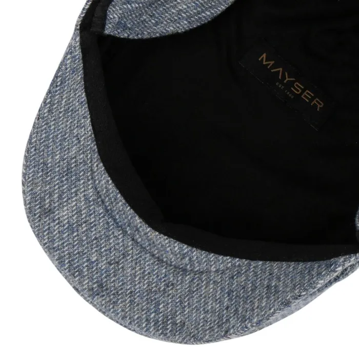 Men Flat Caps Mayser Merlino Check Flat Cap With Ear Flaps Grayblue