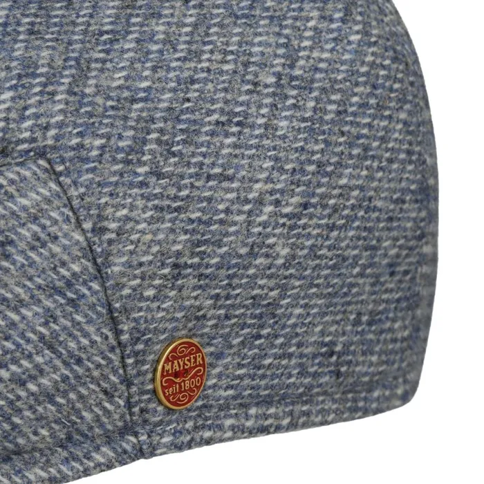Men Flat Caps Mayser Merlino Check Flat Cap With Ear Flaps Grayblue