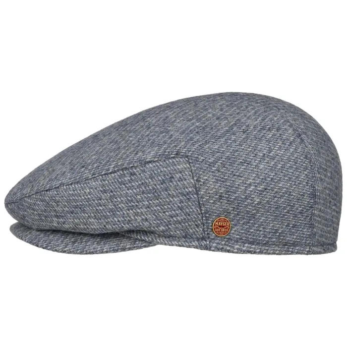 Men Flat Caps Mayser Merlino Check Flat Cap With Ear Flaps Grayblue