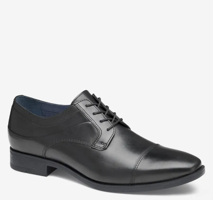 Men Gibbons Cap Toe Black Full Grain JohnstonandMurphy LaceUps