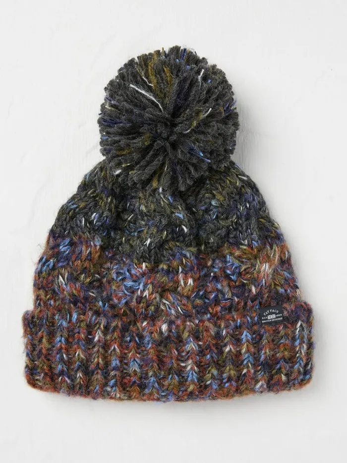 Men Hats Fat Face Navy Twist Colourblock Beanie