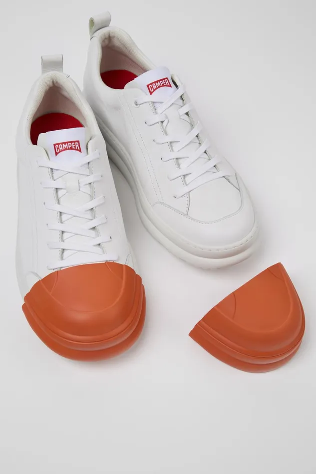 Men Junction Runner White Leather Sneakers Camper Sneakers