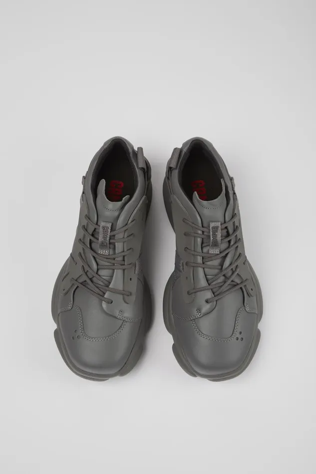 Men Karst Gray Leather And Textile Sneakers Camper Sneakers Men Karst Gray Leather And Textile Sneakers Camper Sneakers