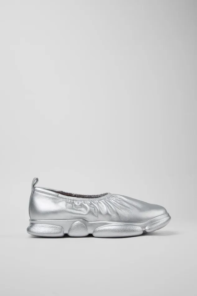 Men Karst Silver Leather Shoes Camper Sneakers Men Karst Silver Leather Shoes Camper Sneakers