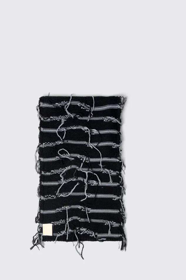 Men Knit Scarf Black Intarsia Knit Scarf Camper Knit Men Knit Scarf Black Intarsia Knit Scarf Camper Knit