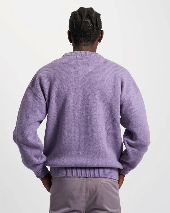 Men Knit Sweaters Colorful Standard Oversized Merino Wool Crew Heather Grey