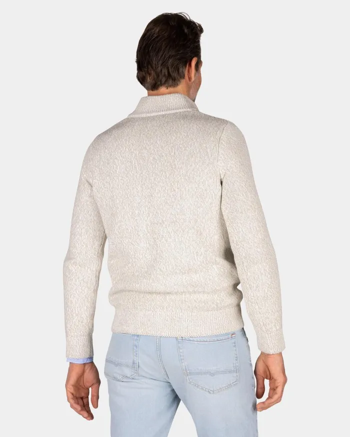 Men Knitwear NZA New Zealand Auckland Beige HalfZip Pullover 8211 Dusty Army