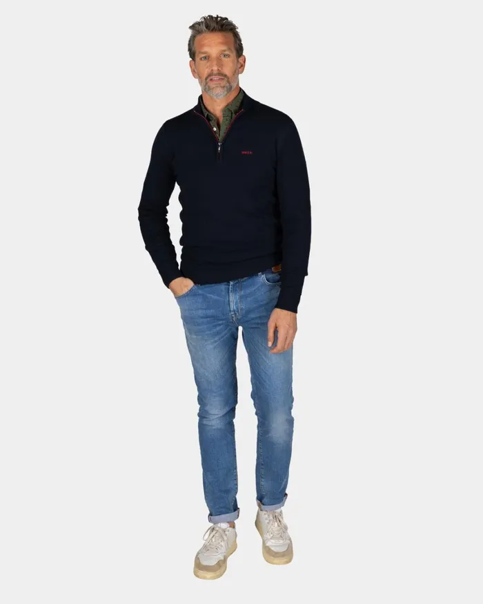 Men Knitwear NZA New Zealand Auckland Pullover With HalfZip In Dark Blue 8211 Winter Navy Men Knitwear NZA New Zealand Auckland Pullover With HalfZip In Dark Blue 8211 Winter Navy