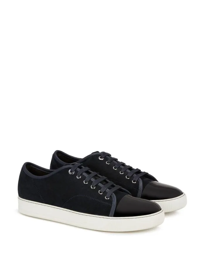 Men Lanvin Sneakers Dbb1 Suede And Patent Leather Sneakers Navy Blue Men Lanvin Sneakers Dbb1 Suede And Patent Leather Sneakers Navy Blue