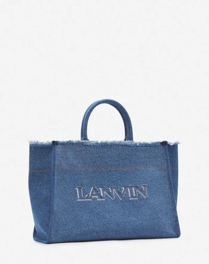 Men Lanvin Tote Bags Inandout Mm Tote Bag In Denim Denim Blue Men Lanvin Tote Bags Inandout Mm Tote Bag In Denim Denim Blue