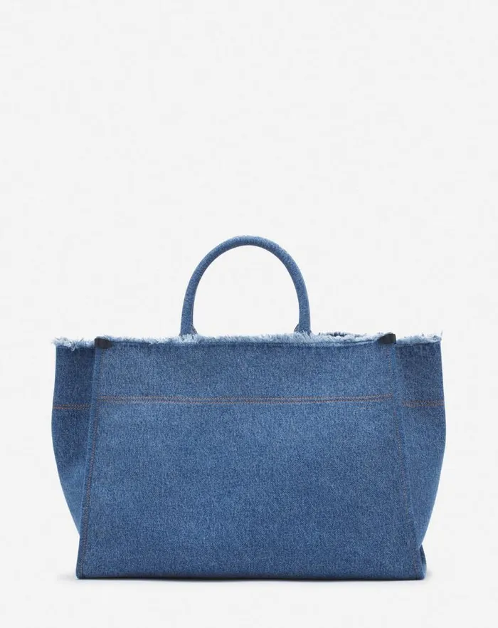 Men Lanvin Tote Bags Inandout Mm Tote Bag In Denim Denim Blue Men Lanvin Tote Bags Inandout Mm Tote Bag In Denim Denim Blue