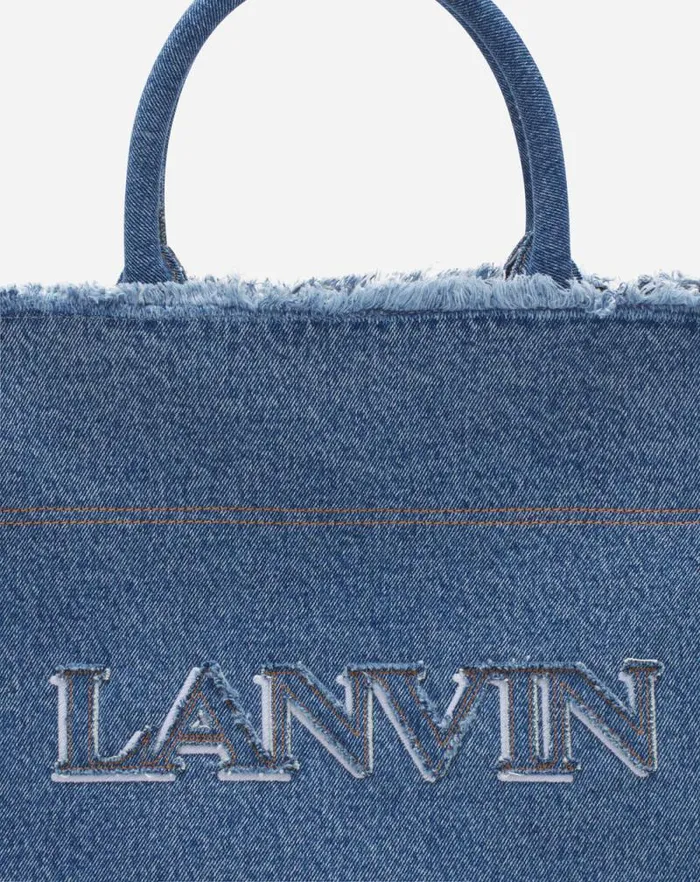 Men Lanvin Tote Bags Inandout Mm Tote Bag In Denim Denim Blue Men Lanvin Tote Bags Inandout Mm Tote Bag In Denim Denim Blue