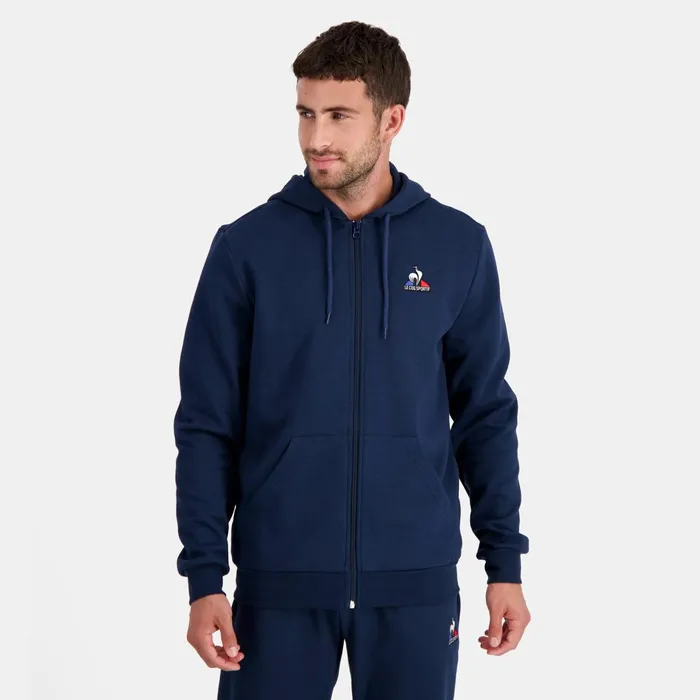 Men Le Coq Sportif Sweatshirts Essentiels ZipUp Hoodie Dress Blues