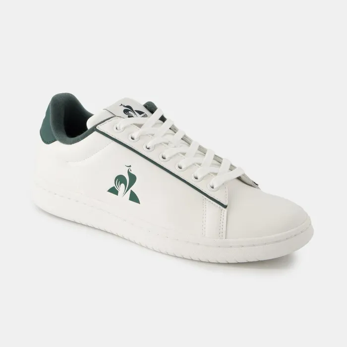 Men Le Coq Sportif Trainers And Sneakers Shoes LCS COURT CLEAN Optical White Trekking Green Men Le Coq Sportif Trainers And Sneakers Shoes LCS COURT CLEAN Optical White Trekking Green