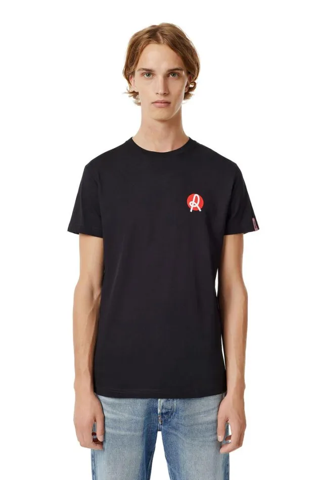 Men LrTDiegoVic Black Diesel Tshirts Men LrTDiegoVic Black Diesel Tshirts