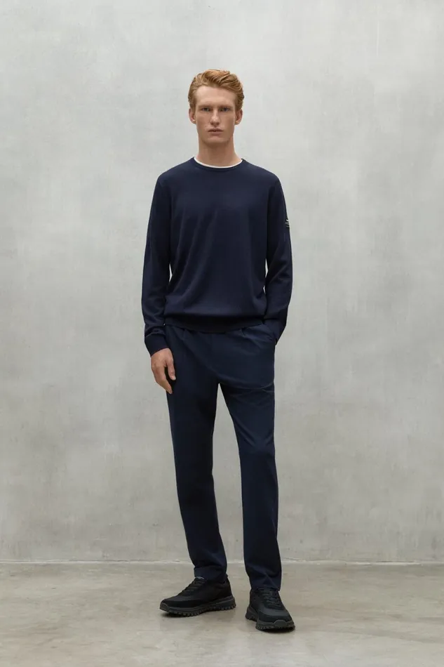Men Navy Blue Bayona Sweater Ecoalf Knitwear