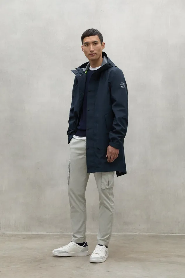 Men Navy Blue Venue Jacket Ecoalf Coats And Jackets