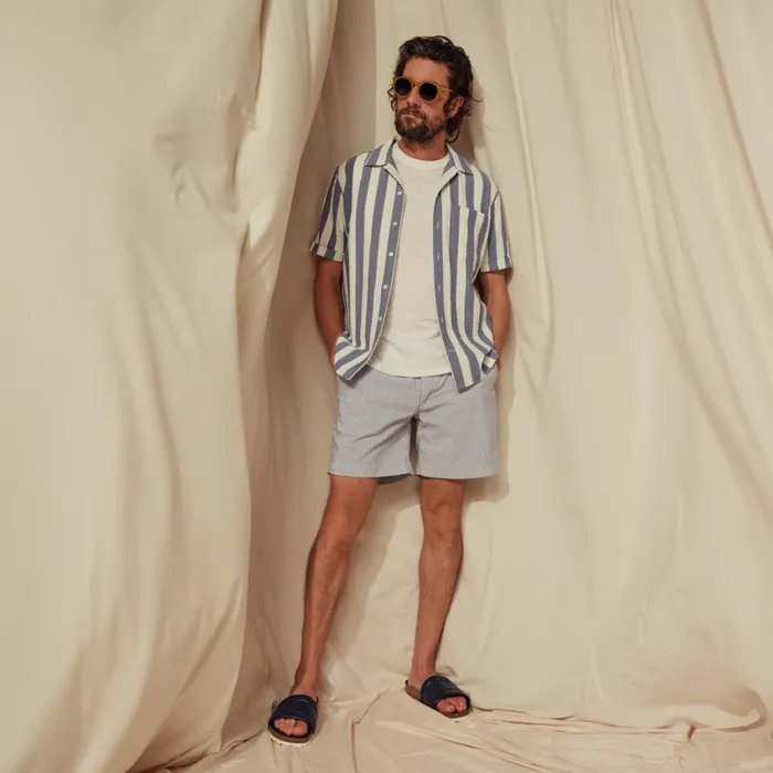 Men Oliver Sweeney Shorts Monforte Blue Stripe Men Oliver Sweeney Shorts Monforte Blue Stripe