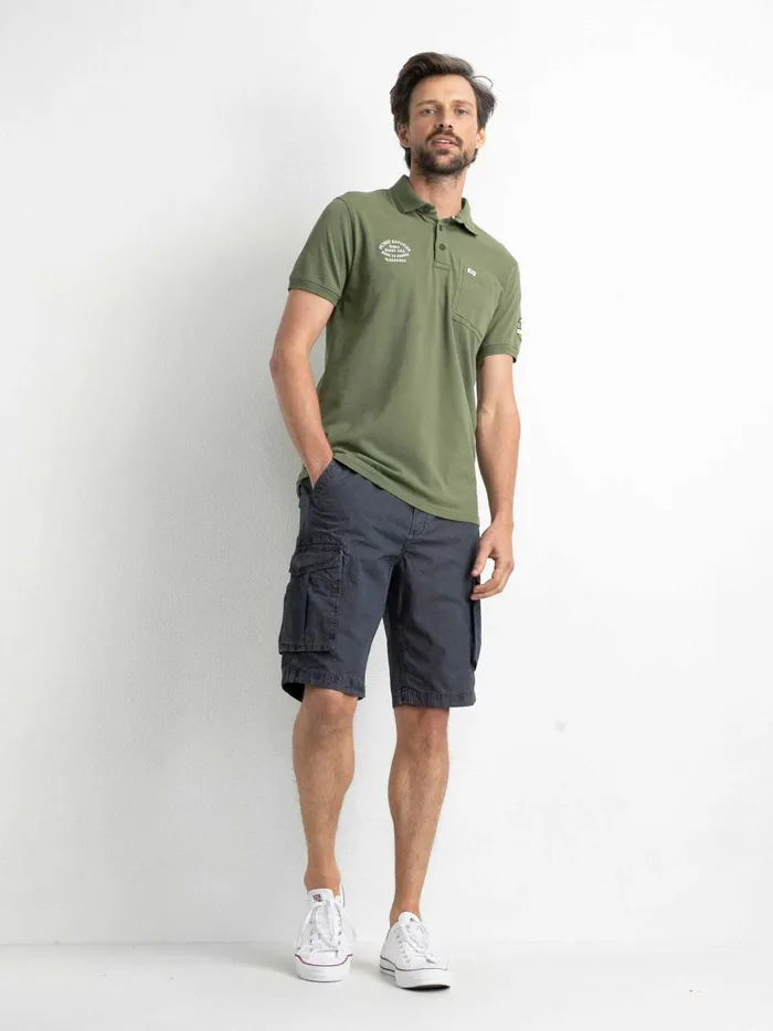 Men Polo Shirts Petrol Industries Sporty Polo Shirt Dusty Army
