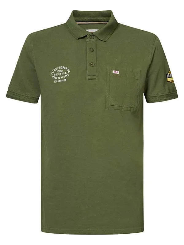Men Polo Shirts Petrol Industries Sporty Polo Shirt Dusty Army
