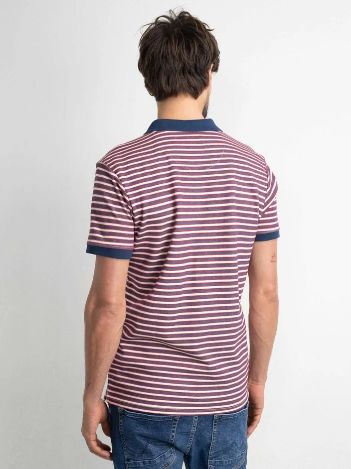 Men Polo Shirts Petrol Industries Striped Polo Shirt Fire Red
