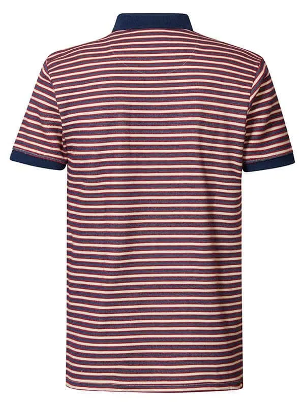 Men Polo Shirts Petrol Industries Striped Polo Shirt Fire Red