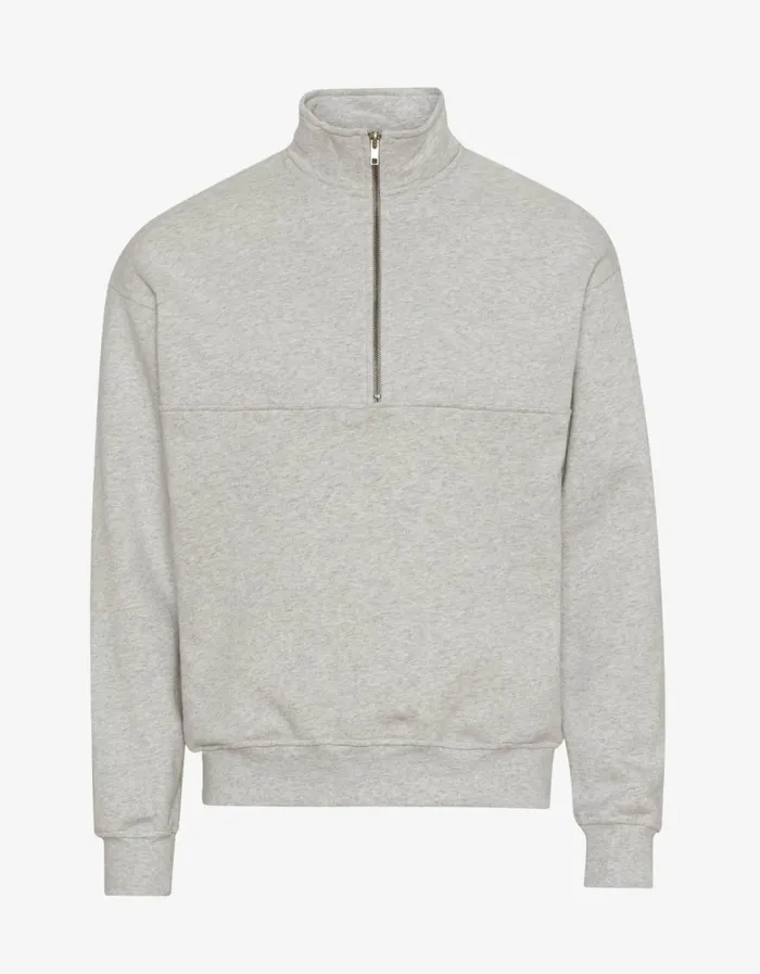 Men Quarter Zips Colorful Standard Organic Quarter Zip Heather Grey