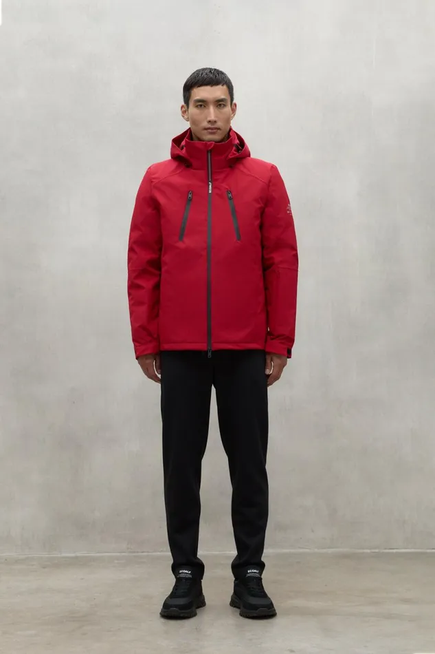 Men Red Eiger Jacket Ecoalf Coats And Jackets
