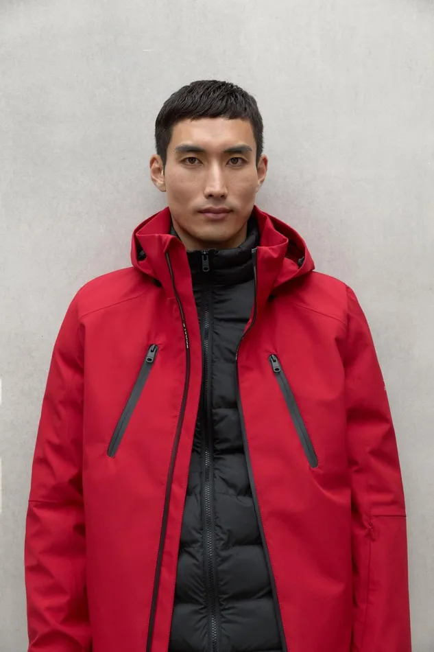 Men Red Eiger Jacket Ecoalf Coats And Jackets