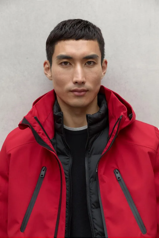 Men Red Eiger Jacket Ecoalf Coats And Jackets