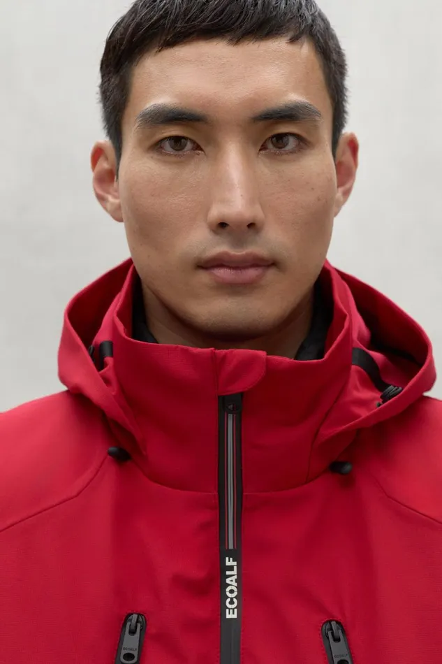 Men Red Eiger Jacket Ecoalf Coats And Jackets